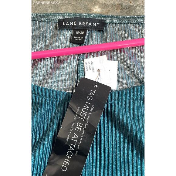 Lane Bryant Teal Women's 3/4-Sleeve Midi Dress With Elastic Waist - Size 18/20 - Picture 4 of 5